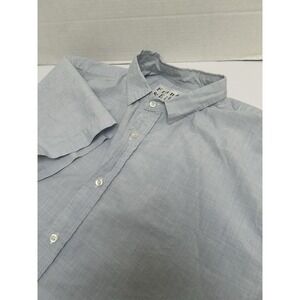 Frank & Eileen Men's 100% Cotton Light Blue Plaid Short Sleeved Shirt Size XL